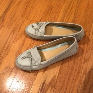 Michael kors leather baby blue loafers